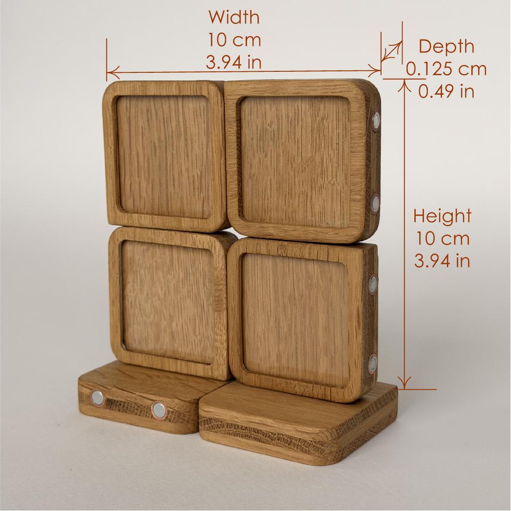 Story 4 Memories Solid Oak Magnetic Photo Frame Set, Expandable Memory Board, Modular Gallery Wall, Family Photo Gift, Wall Decor