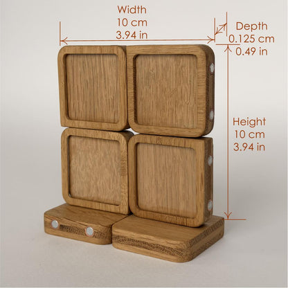 Story 4 Memories Solid Oak Magnetic Photo Frame Set, Expandable Memory Board, Modular Gallery Wall, Family Photo Gift, Wall Decor