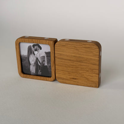 Story Starter Solid Oak Magnetic Frame with Tabletop Stand, Single Memory Module, Desk Display, Gift for Home