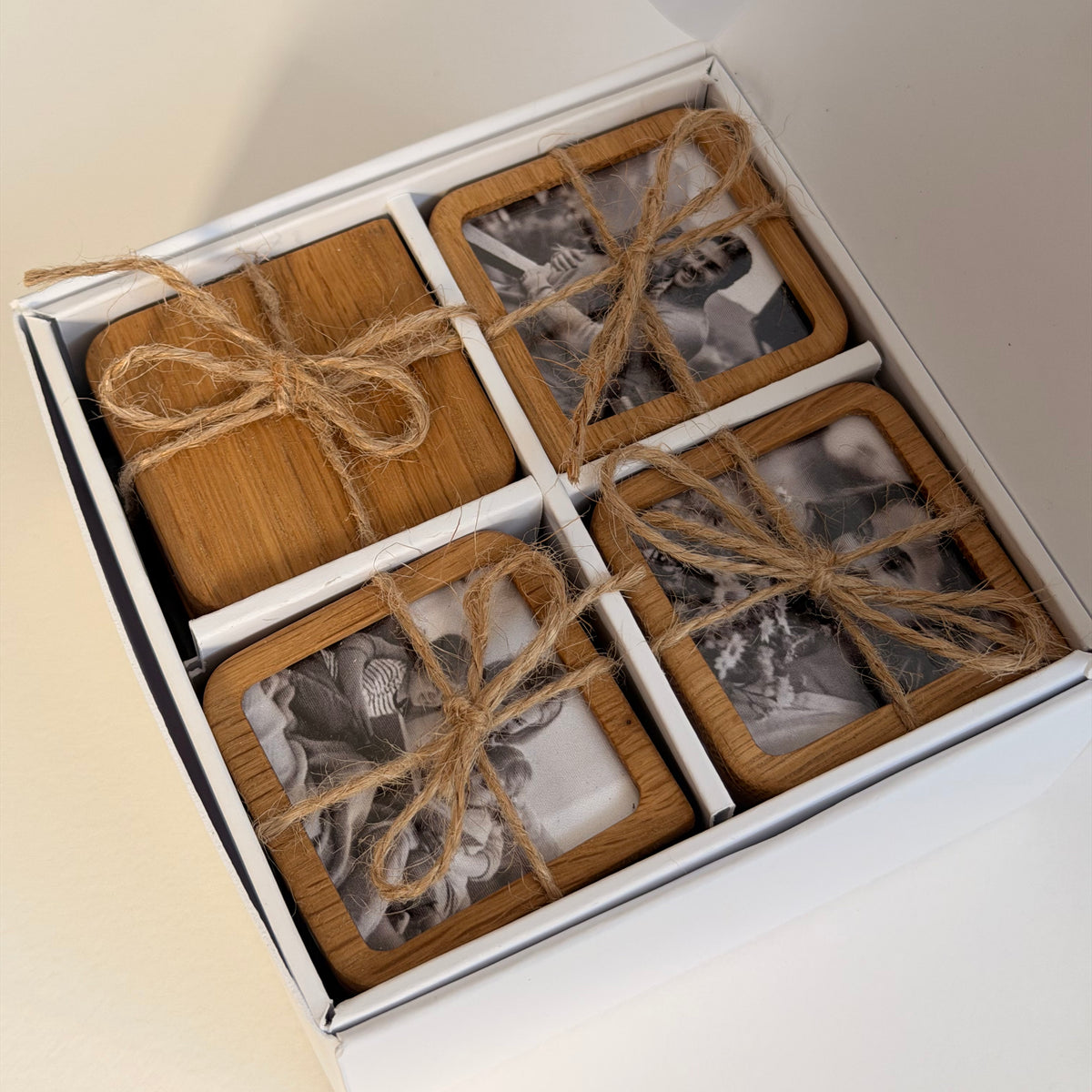 Story 2 Memories Solid Oak Magnetic Photo Frame Set, Expandable Memory Board, 2 Photo Frame, Gift for Couple, Wall Gallery