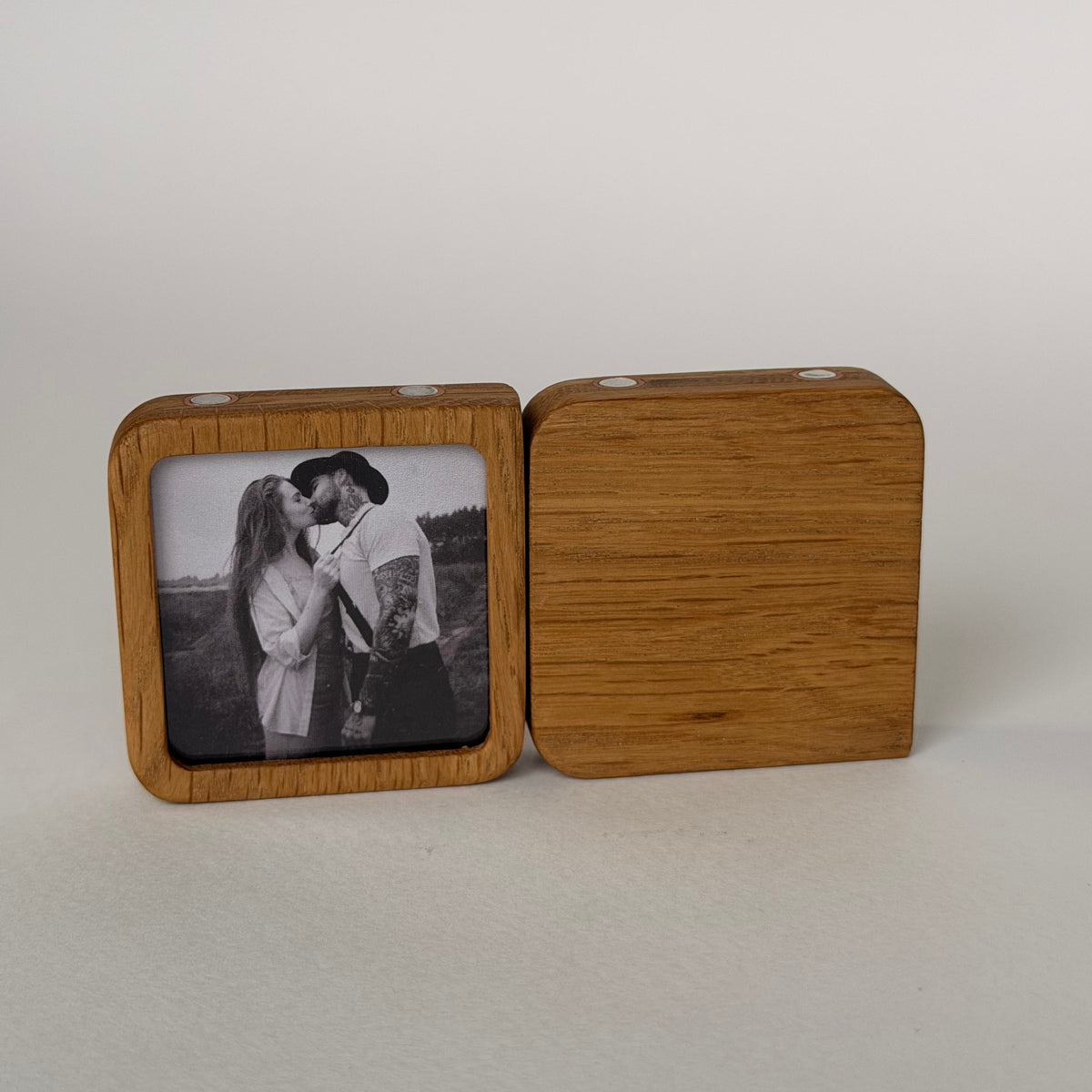 Story Starter Solid Oak Magnetic Frame with Tabletop Stand, Single Memory Module, Desk Display, Gift for Home